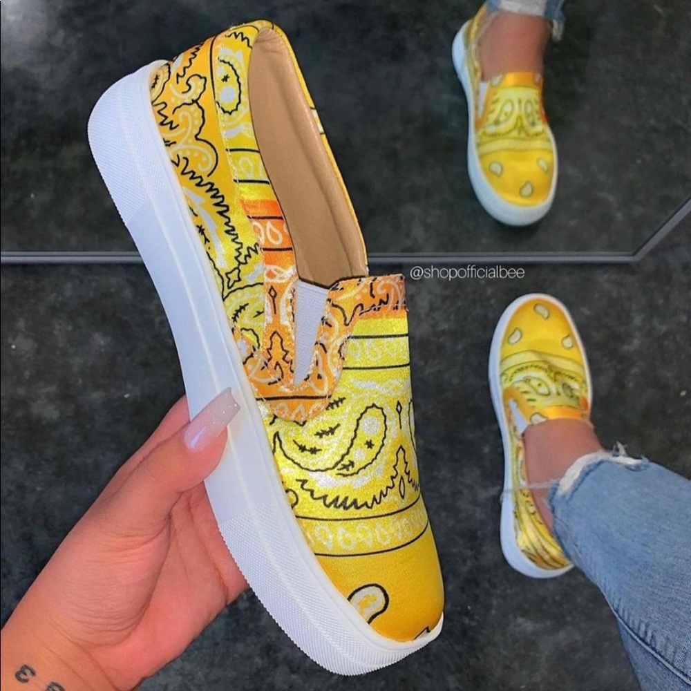 Yellow Bandana slip on sneaker